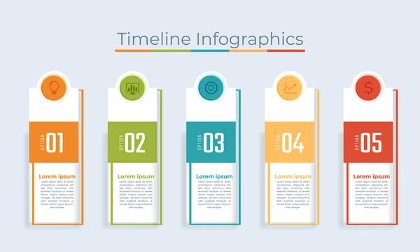 Timeline Infographics Design Marketing Icons Usable Workflow Layout Diagram Annual — Stock Vector