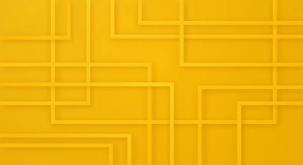 Abstract Geometrische Vierkante Strepen Lijnen Papier Gesneden Achtergrond Met Gele — Stockvector