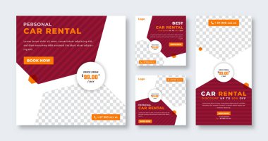 Çevrimiçi Pazarlama İçin Araba Kiralama Sosyal Medya Postası Banner, Hikaye ve İnternet İlanlarıComment
