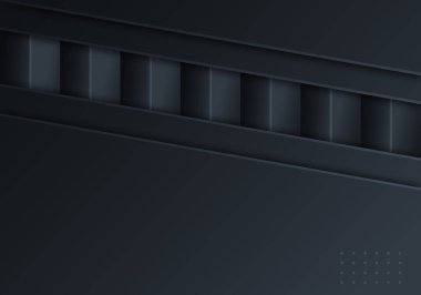 Abstract Black Overlap Layers Techno Background with Copy Space for Text