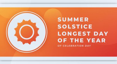 Yaz Gündönümü. Yılın En Uzun Günü Arkaplan, Poster, Afiş, Reklamcılık, Tebrik Kartı Kutlama Vektörü Tasarımı