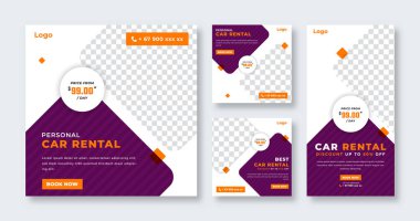 Çevrimiçi Pazarlama İçin Araba Kiralama Sosyal Medya Postası Banner, Hikaye ve İnternet İlanlarıComment