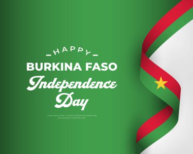 Mutlu Burkina Faso Bağımsızlık Günü 5 Ağustos Kutlama Vektörü Tasarım İllüstrasyonu. Poster, Bayrak, Reklam, Tebrik Kartı veya Yazdırma Elemanı Şablonu