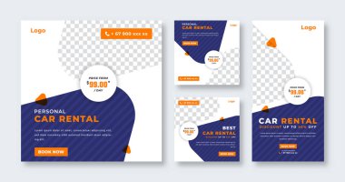 Çevrimiçi Pazarlama İçin Araba Kiralama Sosyal Medya Postası Banner, Hikaye ve İnternet İlanlarıComment