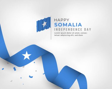 Somali Bağımsızlık Günü 'nüz kutlu olsun. 1 Temmuz Kutlama Vektör Tasarım Çizimi. Poster, Bayrak, Reklam, Tebrik Kartı veya Yazdırma Elemanı Şablonu