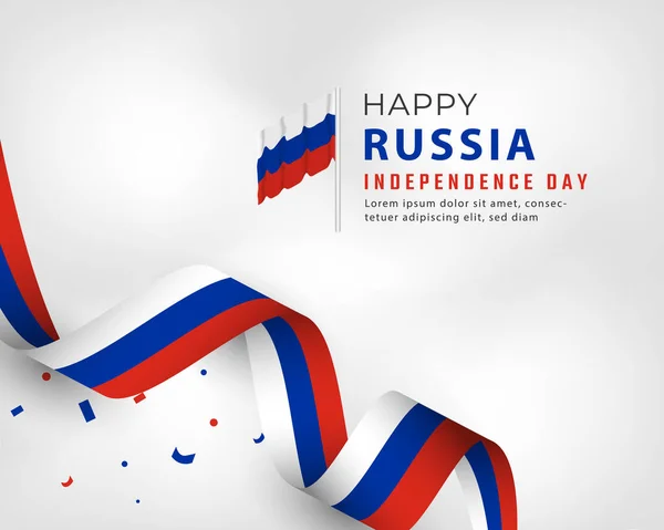 Happy Russia Independence Day June 12Th Celebration Vector Design Illustration — Stock Vector