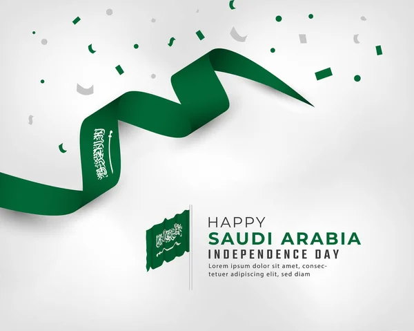 Feliz Dia Nacional Arábia Saudita Setembro Celebração Vector Design Illustration — Vetor de Stock