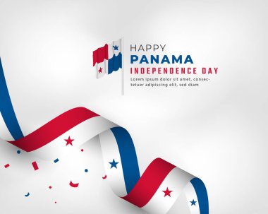 28 Kasım Panama Bağımsızlık Günü 'nüz kutlu olsun. Kutlama Vektörü Tasarım Çizimi. Poster, Bayrak, Reklam, Tebrik Kartı veya Yazdırma Elemanı Şablonu