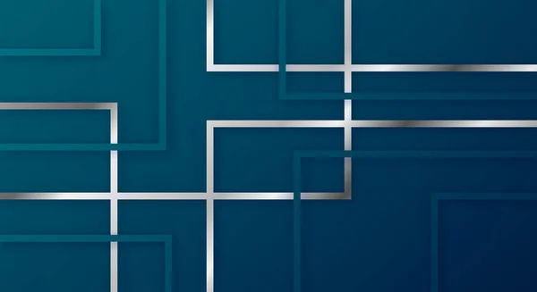 Abstrakt Geometriska Fyrkantiga Ränder Linjer Papper Skära Bakgrund Med Mörkblå — Stock vektor