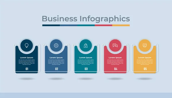 Bagan Proses Visualisasi Data Bisnis Infografis Garis Waktu Grafik Diagram - Stok Vektor
