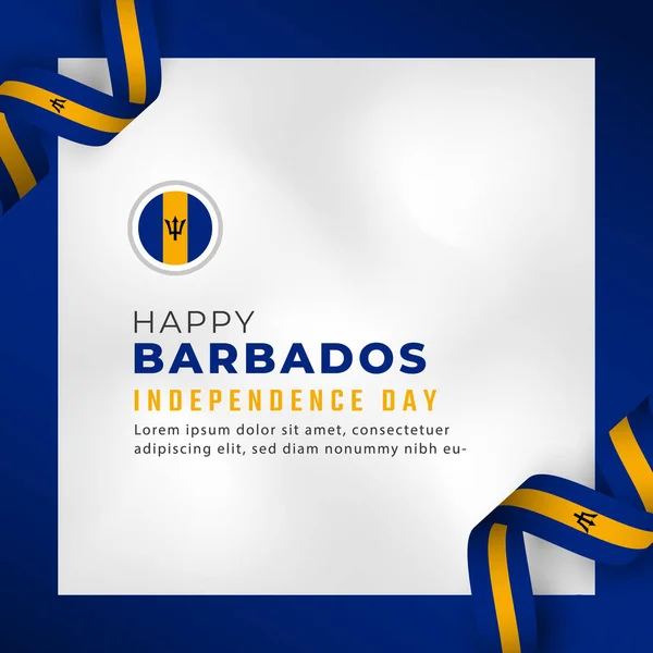 stock vector Happy Barbados Independence Day November 30th Celebration Vector Design Illustration. Template for Poster, Banner, Advertising, Greeting Card or Print Design Element