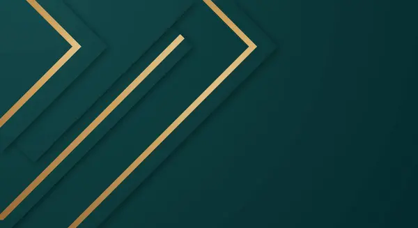 Abstraktes Premium Dunkelgrün Geometrische Überlappungsschicht Mit Streifen Goldene Linien Luxus — Stockvektor