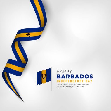 Happy Barbados Independence Day November 30th Celebration Vector Design Illustration. Template for Poster, Banner, Advertising, Greeting Card or Print Design Element clipart