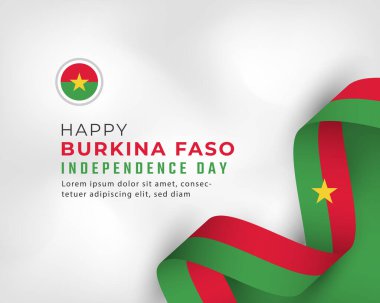 Mutlu Burkina Faso Bağımsızlık Günü 5 Ağustos Kutlama Vektörü Tasarım İllüstrasyonu. Poster, Bayrak, Reklam, Tebrik Kartı veya Yazdırma Elemanı Şablonu