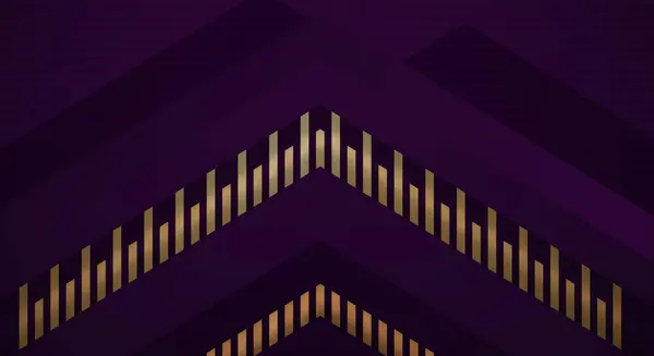Fondo Púrpura Oscuro Abstracto Con Dirección Flecha Línea Dorada Diseño — Archivo Imágenes Vectoriales