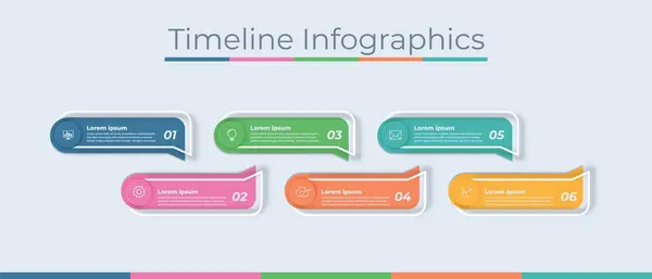 Chronologie Infographies Design Marketing Icônes Utilisable Pour Mise Page Flux — Image vectorielle
