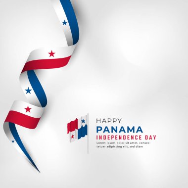 28 Kasım Panama Bağımsızlık Günü 'nüz kutlu olsun. Kutlama Vektörü Tasarım Çizimi. Poster, Bayrak, Reklam, Tebrik Kartı veya Yazdırma Elemanı Şablonu