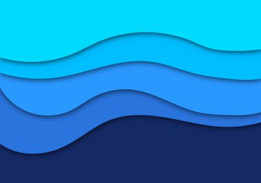 Modern 3D Kağıt Kesme Sanatı Şablonu Uçan, Bayrak, Sunum ve Poster için Soyut Eğri Şekiller Arkaplanı