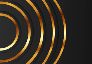 Karanlık Arkaplanda Boşluğu Kopyalayan Soyut Parlak Renkli Altın Dalga Lüksü