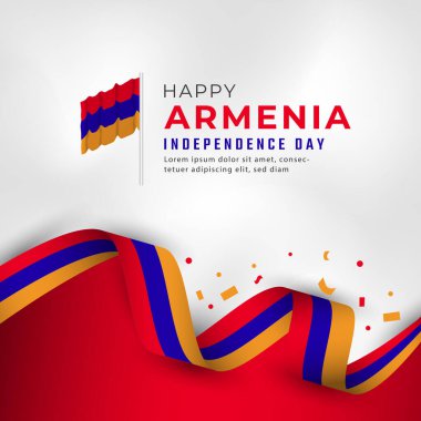 Happy Armenia Independence Day September 21th Celebration Vector Design Illustration. Template for Poster, Banner, Advertising, Greeting Card or Print Design Element clipart