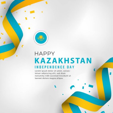 Kazakistan Bağımsızlık Günü 'nüz kutlu olsun. 16 Aralık Kutlama Vektörü Tasarım İllüstrasyonu. Poster, Bayrak, Reklam, Tebrik Kartı veya Yazdırma Elemanı Şablonu