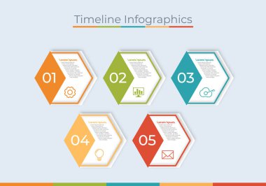 Zaman Çizelgesi Bilgisel Tasarım Pazarlama Simgeleri. Çalışma düzeni, diyagram, yıllık rapor, web tasarımı için kullanılabilir. Adımlar veya süreçlerle İş Veri Görselleştirmesi