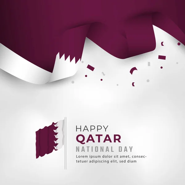 stock vector Happy Qatar National Day December 18th Celebration Vector Design Illustration. Template for Poster, Banner, Advertising, Greeting Card or Print Design Element