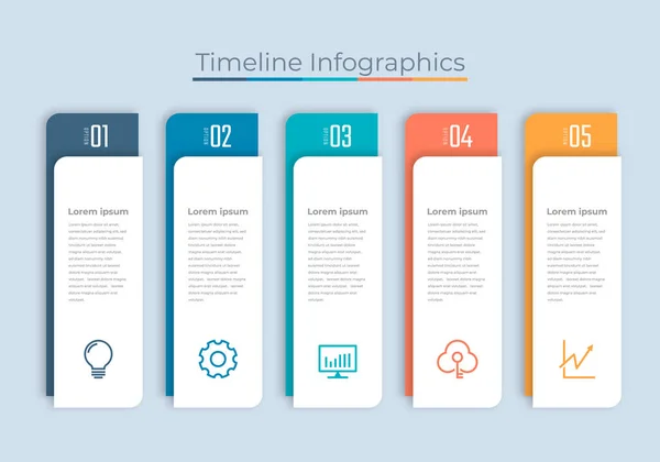 Zeitachse Infografiken Design Marketing Icons Verwendbar Für Workflow Layout Diagramm — Stockvektor