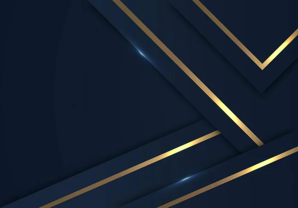 Abstraktes Glänzendes Gold Linien Diagonal Überlappung Luxuriöse Dark Navy Lila — Stockvektor