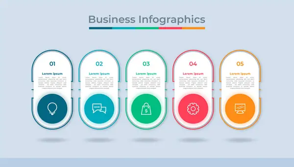 Timeline Infographics Business Data Visualization Process Chart Engelsk Abstrakt Grafisk – stockvektor