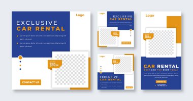 Çevrimiçi Pazarlama İçin Araba Kiralama Sosyal Medya Postası Banner, Hikaye ve İnternet İlanlarıComment