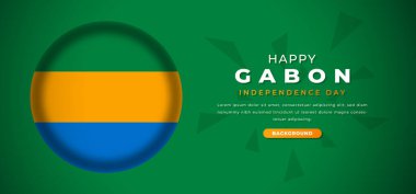 Mutlu Gabon Bağımsızlık Günü Tasarım Kağıt Kesiği Şekilleri Poster, Bayrak, Reklam Kartı, Tebrik Kartı Resimleri