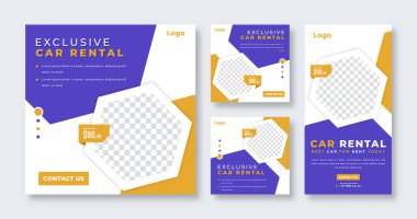 Çevrimiçi Pazarlama İçin Araba Kiralama Sosyal Medya Postası Banner, Hikaye ve İnternet İlanlarıComment