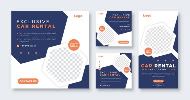 Çevrimiçi Pazarlama İçin Araba Kiralama Sosyal Medya Postası Banner, Hikaye ve İnternet İlanlarıComment