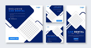 Çevrimiçi Pazarlama İçin Araba Kiralama Sosyal Medya Postası Banner, Hikaye ve İnternet İlanlarıComment