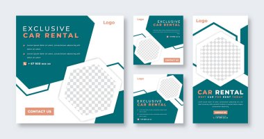 Çevrimiçi Pazarlama İçin Araba Kiralama Sosyal Medya Postası Banner, Hikaye ve İnternet İlanlarıComment