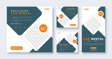Çevrimiçi Pazarlama İçin Araba Kiralama Sosyal Medya Postası Banner, Hikaye ve İnternet İlanlarıComment