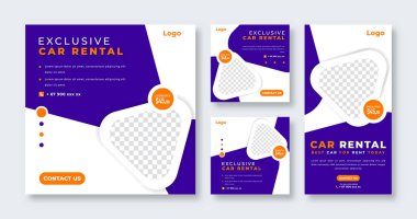 Çevrimiçi Pazarlama İçin Araba Kiralama Sosyal Medya Postası Banner, Hikaye ve İnternet İlanlarıComment