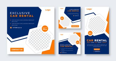 Çevrimiçi Pazarlama İçin Araba Kiralama Sosyal Medya Postası Banner, Hikaye ve İnternet İlanlarıComment