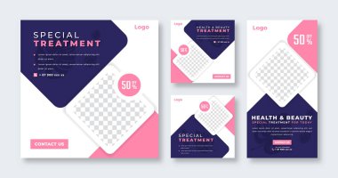 Çevrimiçi Pazarlama İçin Güzellik ve Spa Sosyal Medya Postası Reklam Sancakları, Hikaye ve İnternet İlanlarıComment