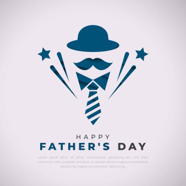 Mutlu Babalar Günü Kağıdı kesim stili Vektör Tasarım Arkaplan, Poster, Bayrak, Reklam, Tebrik Kartı