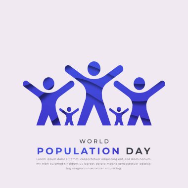 Dünya Nüfus Günü Kağıdı, Arkaplan, Poster, Bayrak, Reklamcılık, Tebrik Kartı Tarzı Tasarım İllüstrasyonunu kesti