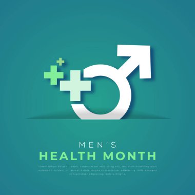 Erkek Sağlığı Ay Kağıdı Stili Vektör Tasarım Resimleri Arkaplan, Poster, Afiş, Reklam, Tebrik Kartı