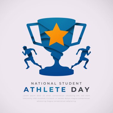 Ulusal Öğrenci - Spor Günü Kağıt kesim stili Vector Tasarım Arkaplan, Poster, Bayrak, Reklam Kartı, Tebrik Kartı