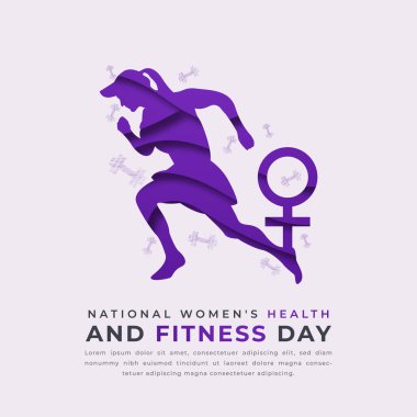 National Women 's Health and Fitness Day Paper, Vector Design Illustration for background, Poster, Banner, Reklam Kartı, Tebrik Kartı