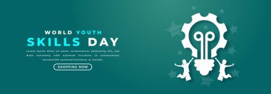 Dünya Gençlik Yetenekleri Günü Kağıt kesim stili Vector Tasarım Arkaplan, Poster, Banner, Reklam Kartı, Tebrik Kartı