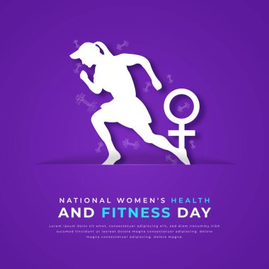 National Women 's Health and Fitness Day Paper, Vector Design Illustration for background, Poster, Banner, Reklam Kartı, Tebrik Kartı