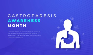 Gastroparesis Farkındalık Ay Kağıdı Arkaplan, Poster, Bayrak, Reklam Kartı, Tebrik Kartı için Stil Vektör Tasarımı İllüstrasyonu