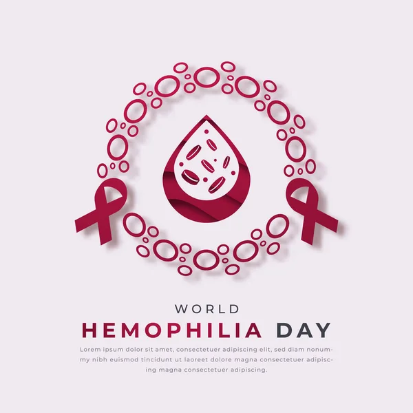 Světová Hemofilie Day Papír Střih Styl Vektorový Design Ilustrace Pro Royalty Free Stock Ilustrace