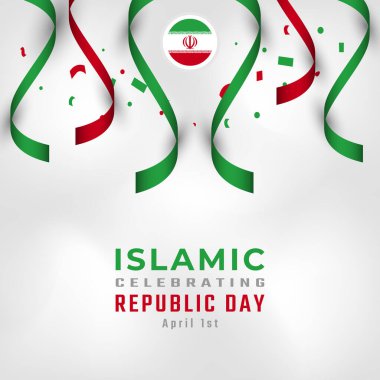 Happy Iran Islamic Republic Day April 1st Celebration Vector Design Illustration. Template for Poster, Banner, Advertising, Greeting Card or Print Design Element clipart